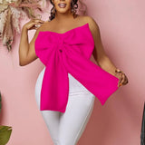 D335women Tops Women's Sexy Bow Wrapped In Breast African Braided Short Top