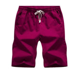 Men New Polyester Shorts For Men Summer Solid Breathable Elastic Waist Casual Male Short 7