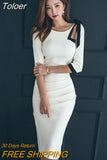 Elegant Women Evening Dress Chic Retro Hollow Folds Skinny Slim Slit Midi Party Club Gown Formal Lady Femme Mujer