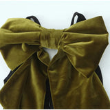 Black Halter Green Bow Mini Dress-Outfit