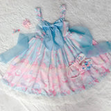 Party Sannian Women Dress Japanese Sweet Bow Dreamcatcher Lolita Sleeveless Lace Suspender Dresses Women Clothes