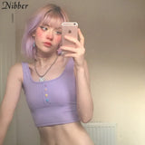 Harajuku Ribbed knit crop tops women tank tops 2019 autumn hot casual Active Wear wild stretch Slim Basic camisole