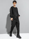 High Elastic Waist Black Pocket Long Harem Pants New Loose Fit Trousers Women Fashion Tide Spring Autumn 2023