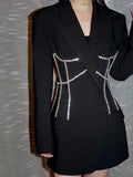 Fashion Women's Blazer New Notched Long Sleeves Solid Spliced High Waist Slim Suit Jackets Female Tide Summer 2023