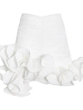 Toloer Design Feeling Fluffy Skirt 2024 New Milk White Zipper Package Hip Wood Ear Splicing Short Skirt Woman-Outfit