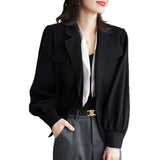 Autumn Japan And South Korea New Leisure Long-Sleeved Coat Women's Korean Version Of The Suit Top Jacket Loose Short