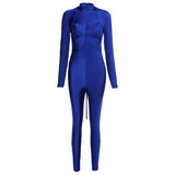 Women Sexy Bodycon Cut Out Hole Strap Bra Skinny+Jumpsuit Two Piece Outfits Casual Activewear Streetwear Female Stretch