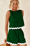 Toloer Spring And Summer 2024 Comfortable Casual Solid Color Sleeveless Shorts Set