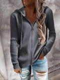 Zipper Cardigan Hooded Sweaters 2022 Autumn Women Ladies Casual Hoodies Loose Long Sleeve Tops Knitted Outerwear