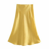 2025 New Tight Waist Simple Set Solid Color Lirt Solid Color Half Body