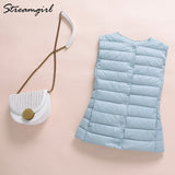 Down Vest Women Outerwear Ultra Light Jacket Women 2019 Sleeveless Ultra Thin Down Jacket Female Women's Warm Vest