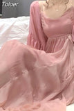 Summer Women Maxi Long Sundress Suspenders Solid Ruffls Fairy Vestidos Long Elegant Feminine Holiday Beach Romantic