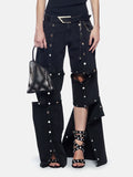 Toloer Premium Sense Pants Spring 2024 New Fashion Personality Trend Wind Detachable Design Sense Jeans-Outfit