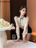 Blusas Mujer De Moda Fashion Blouse for Women Temperament Ladies Crop Tops Puff Sleeve Ruffles Tunic Korean Shirts