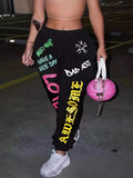 Women's New Printing Fashion Loose Waist Sports Pants Harlan Pants