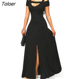 Women's Dresses Casual Long Maxi Evening Party Beach Long Dress Solid Wine Red Black Square Collar Summer
