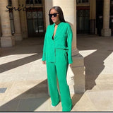 Satin Blouse With Pockets Summer Long Sleeve V Neck Oversize Casual Holiday Women Shirts Za 2021 Chemisier Femme Female