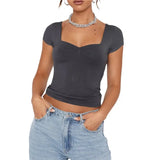 Tank Tops y2k Women Solid Color Sweetheart Neck Sleeveless Slim Fitted Vest Casual Going Out Tees Summer