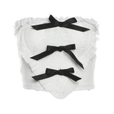 Spring 2024 New Women's Chic Sexy Bow Bow Tight Love Lotus Leaf Side