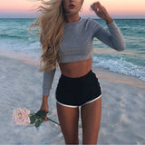 Female Black grey Short women Workout Waistband Skinny Short clothing 2023 New High waist shorts Summer women's