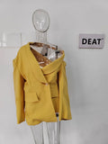 Fashion Women's Blazer Oblique Shoulder Long Sleeves Hollow Out Irregular Solid Color Suit Jacket Summer 2023 New