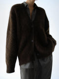 Women's Imitation Sting Cardigan Women's Lazy Wind Loose Sweater Soft Long-Sleeved Knitted Commuting