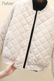 Philosophy Spring Autumn Quilting Bomber Jacket Women Coat Zipper Long Sleeve Jacket Cotton-padded Pink