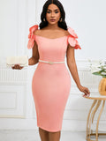 Women's Famous Temperament Three-Dimensional Flowers Elegant Banquet Dress Bag Hip