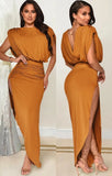 Elegant Sleeveless Ruched Split Irregular Party Dress 703-0-Outfit