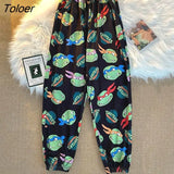 Graphic Hip Hop Pants Streetwear Women Sweatpants 2021 Summer Casual Joggers Trousers Female High Waist Loose Bottom