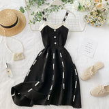 Contrast color Sexy V Neck Spaghetti Strap Summer Mini Dress Women Casual Party Yellow Black Sweater