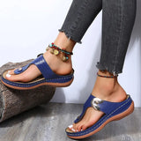 Graduation party Summer Beach Wedges Ladies Shoes For Retro Casual Women Flat Platform Sandals Mid-heel Shoe Flower Shoes Flip-flops