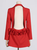 Toloer Style Small Suit 2024 New Fashion Sexy Slim V Neck Show Thin Long Sleeve Design Sense Suit Jacket Female-Outfit