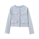 New Clip Round Collar Short Jacket