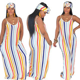 Toloer New Women's Casual Loose Print Cotton Slip Dress-Outfit