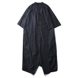 2022 Spring Trendy New Personality Loose Big Size Solid Color Half Sleeve O-neck Jumpsuit Women