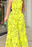 Woman Jumpsuits Elegant Long Women's Overalls Sexy Halter Sleeveless Wide Leg Romper Office Lady White One Piece