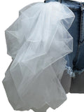 Fashion Women's Skirt Denim Spliced Lace High Waist Pleated White Burr Short Poncho Skirts Spring 2023 Trend New