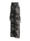 Toloer And Summer 2024 New Leopard Print Multi-Pocket Decorative Design Feel Tooling Denim Casual Pants Women-Outfit