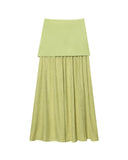 New Undecorated Knitted Vest Knitted Folding Splicing Skirt