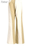 Fashion Women's Jeans Irregular Stitching Contrast Color Rough Edge Straight High Waist Denim Pants Autumn 2023 New