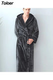 Winter Flannel Nightgown Plus Velvet Thick and Warm Couple Men Long Style Pajamas Ladies Cute and Comfortable